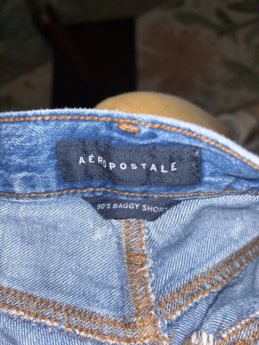 Aeropostale Light Blue Distressed Denim Casual High-Rise 90s Baggy Shorts